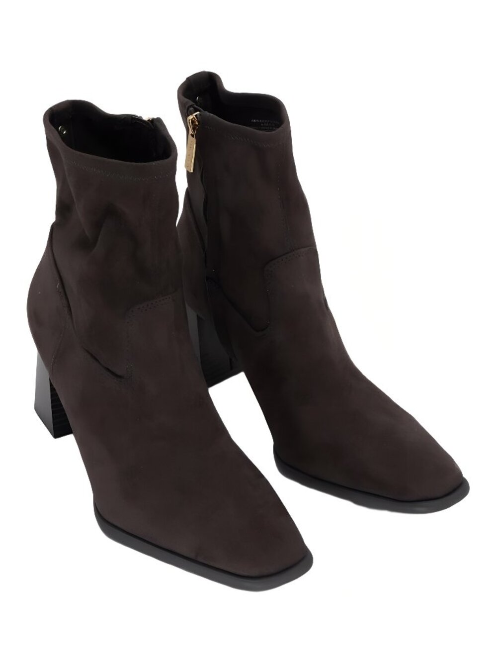 Anne Klein Womens Paidge Dark Brown Block Heel Ankle Boot Size 9.5M